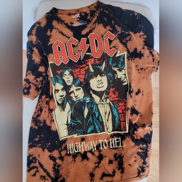 AC/DC Tie Dye "Highway To Hell" Graphic Tee  (Unisex) - Size L - Picture 4 of 5